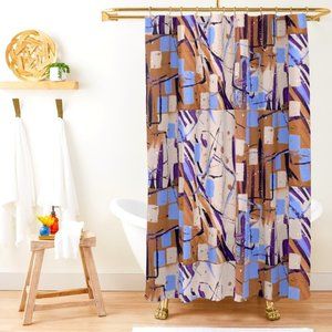 EUC Custom Shower Curtain w my Art as Textile! "Painters Block"